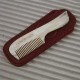 Horn comb for moustache with leather case